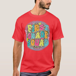 First Grade Squad Back To School Leopard Boys Girl T-Shirt