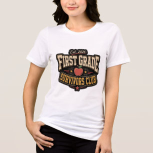 First Grade Survivors Club Est 2026 Teacher Tri-Blend Shirt
