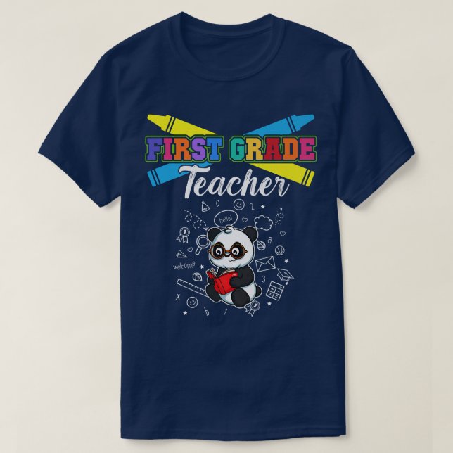 First Grade Teacher Elementary School Educator Pre T-Shirt (Design Front)