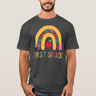 First Grade teacher Pancil Rainbow Back To School  T-Shirt