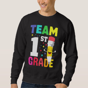 First Grade Team Hello 1st Grade Rocks Squad Teach Sweatshirt