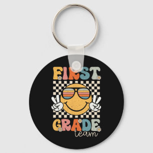 First Grade Team Retro Back To School 1st Grade Sm Key Ring