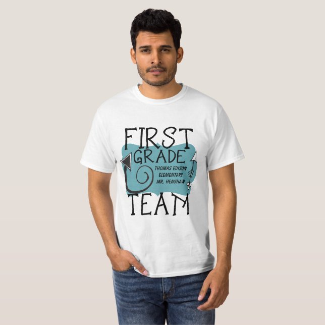 First Grade Team Teacher Personalised T-shirt (Front Full)