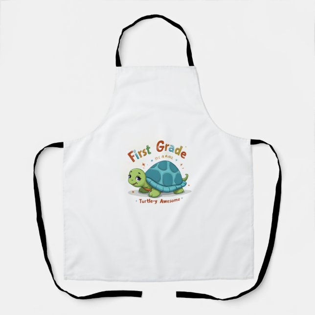 First Grade Turtle-y Awesome 1st Grade Back to Sch Apron (Front)