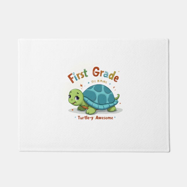 First Grade Turtle-y Awesome 1st Grade Back to Sch Doormat (Front)
