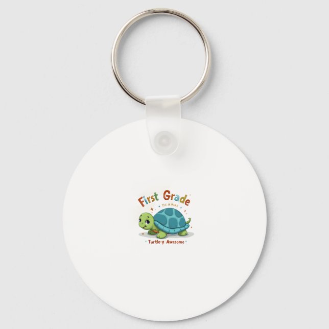 First Grade Turtle-y Awesome 1st Grade Back to Sch Key Ring (Front)