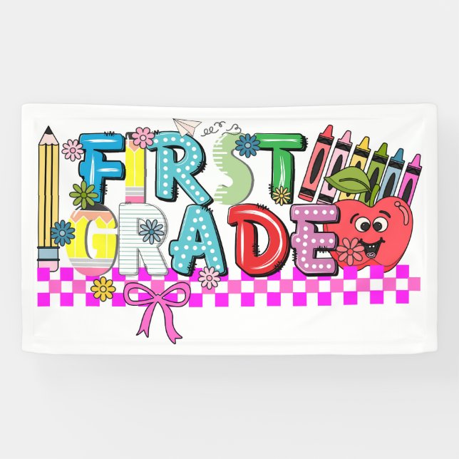 First Grade typography  Banner (Horizontal)