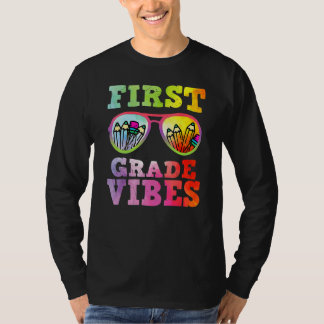 First Grade Vibes Gradient Sunglasses Back To Scho T-Shirt