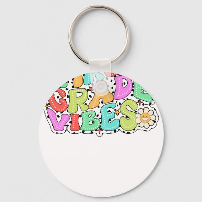 first grade vibes key ring (Front)
