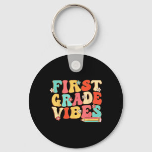 First Grade Vibes Retro Groovy - 1st Grade Byck To Key Ring