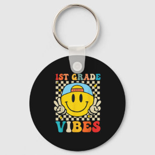 First Grade Vibes Smile First Day Of School 1st Gr Key Ring