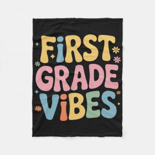 First Grade Vibes Teacher Student Back To School S Fleece Blanket
