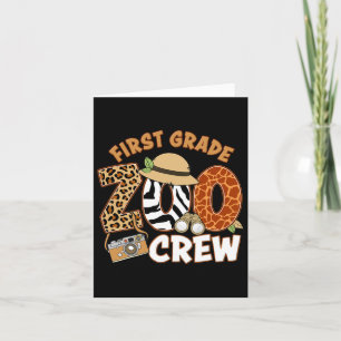 First Grade Zoo Crew Back To School Wild Animal Sa Card