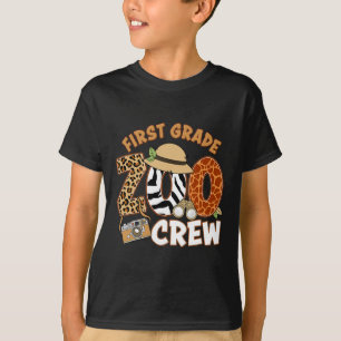 First Grade Zoo Crew Back To School Wild Animal Sa T-Shirt