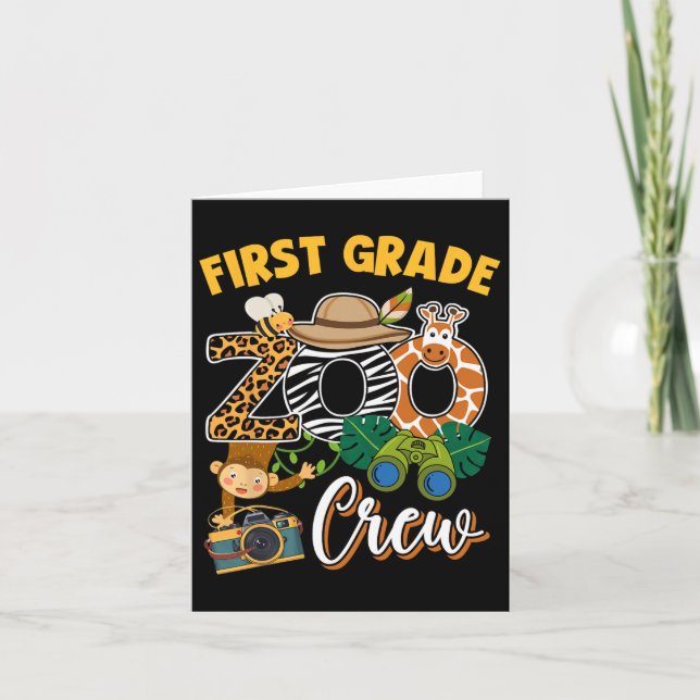 First Grade Zoo Field Trip Squad Matching Teacher  Card (Front)
