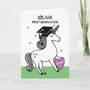 First Graduation Congratulations Unicorn Card
