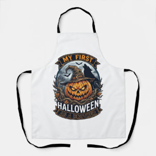 First Halloween As Brother Pumpkin Wolf Moon_1 Apron