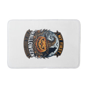 First Halloween As Brother Pumpkin Wolf Moon_1 Bath Mat