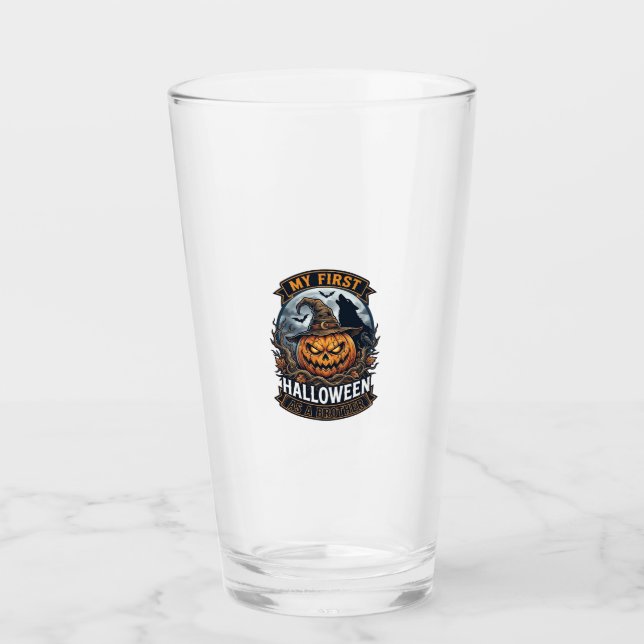 First Halloween As Brother Pumpkin Wolf Moon_1 Glass (Front)