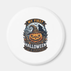 First Halloween As Brother Pumpkin Wolf Moon_1 Magnet