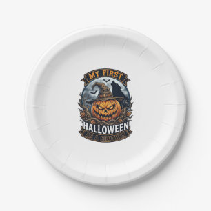 First Halloween As Brother Pumpkin Wolf Moon_1 Paper Plate