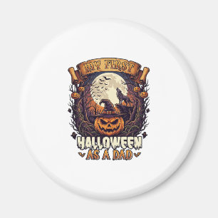 First Halloween As Dad Pumpkin Wolf Moon_1 Magnet