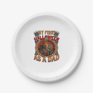 First Halloween As Dad Zombie Haunted House Gravey Paper Plate