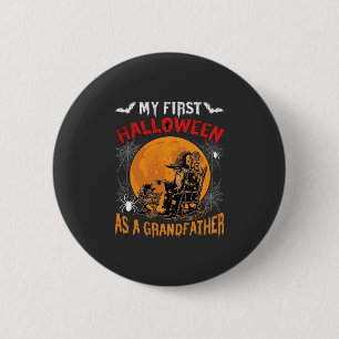 First Halloween As Grandfather Wizard Bat Moon_1 6 Cm Round Badge