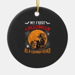 First Halloween As Grandfather Wizard Bat Moon_1 Ceramic Tree Decoration