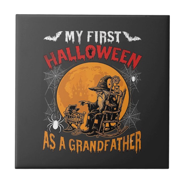 First Halloween As Grandfather Wizard Bat Moon_1 Tile (Front)