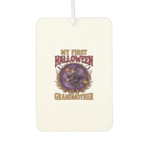 First Halloween As Grandmother Witch Pumpkin Bats_ Car Air Freshener