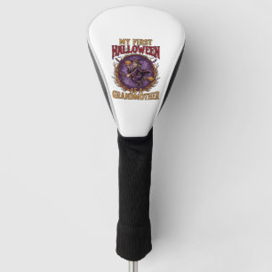 First Halloween As Grandmother Witch Pumpkin Bats_ Golf Head Cover