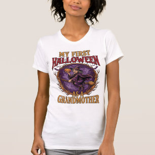 First Halloween As Grandmother Witch Pumpkin Bats_ T-Shirt