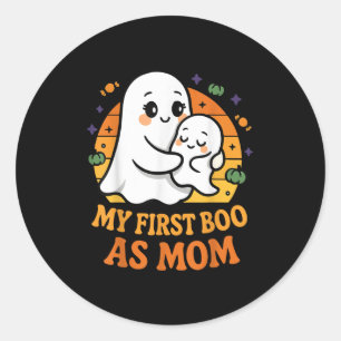 First Halloween As Mom 1st Time Mother  Classic Round Sticker