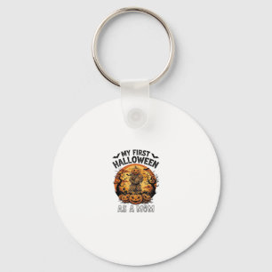 First Halloween As Mum Pumpkin Scarecrow Baby Moon Key Ring