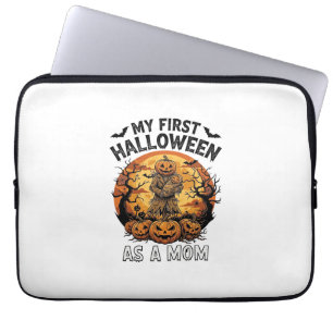 First Halloween As Mum Pumpkin Scarecrow Baby Moon Laptop Sleeve