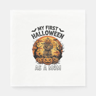 First Halloween As Mum Pumpkin Scarecrow Baby Moon Napkin