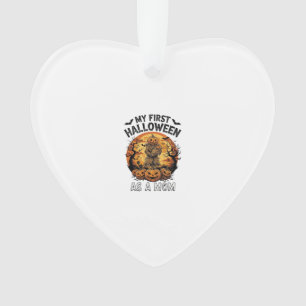 First Halloween As Mum Pumpkin Scarecrow Baby Moon Ornament