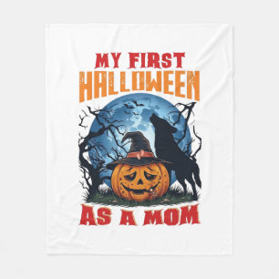 First Halloween As Mum Pumpkin Wolf Moon_1 Fleece Blanket