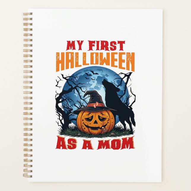 First Halloween As Mum Pumpkin Wolf Moon_1 Planner (Front)