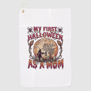 First Halloween As Mum Witch Skeleton Moon_1 Golf Towel