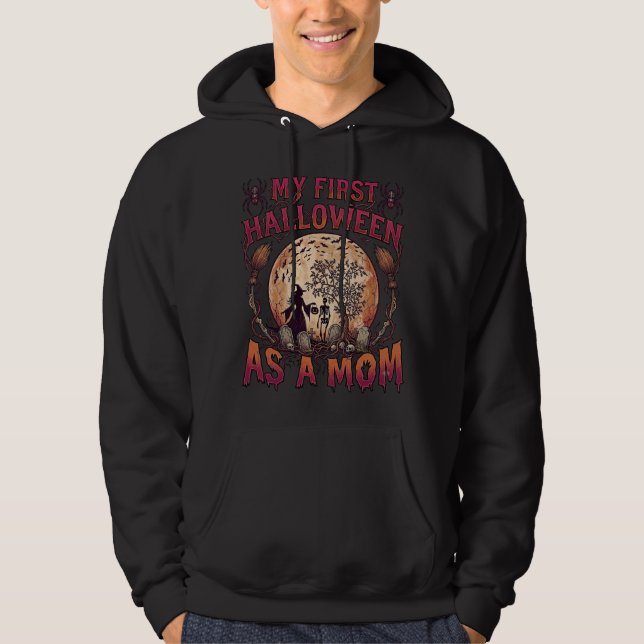 First Halloween As Mum Witch Skeleton Moon_1 Hoodie (Front)