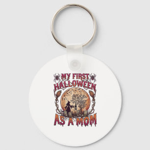 First Halloween As Mum Witch Skeleton Moon_1 Key Ring