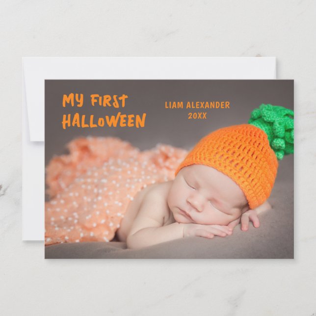 First Halloween Baby Photo  Card (Front)