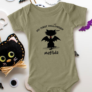 First Halloween Black Cat with Wings Baby Bodysuit