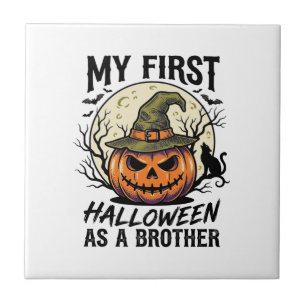 First Halloween Brother Vintage Pumpkin Moon Shirt Tile