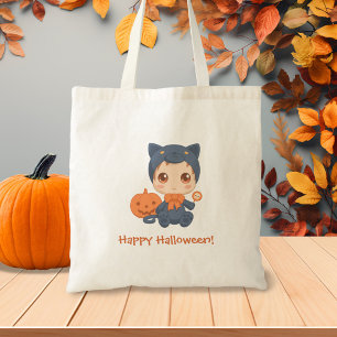 First Halloween Cute Baby Black Cat Costume Tote Bag