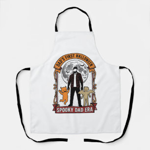 First Halloween Dad Shirt Vintage Spooky Family Gr Apron