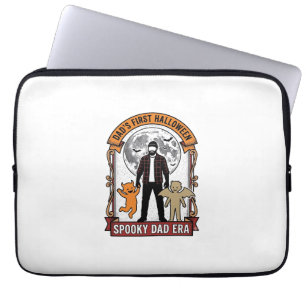 First Halloween Dad Shirt Vintage Spooky Family Gr Laptop Sleeve
