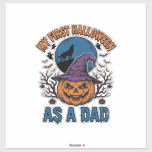 First Halloween Dad Vintage Pumpkin Wolf Shirt_1